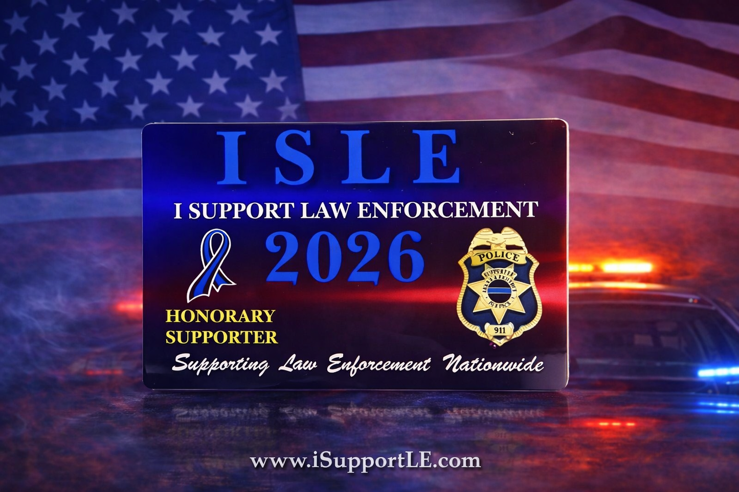 ISLE 2026 Law Enforcement Windshield Shield w/ Metal Credentials