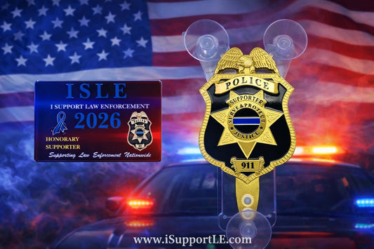 ISLE 2026 Law Enforcement Windshield Shield w/ Metal Credentials