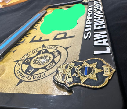 Police License Plate Frame | Blue License Plate Frame | iSupportLE