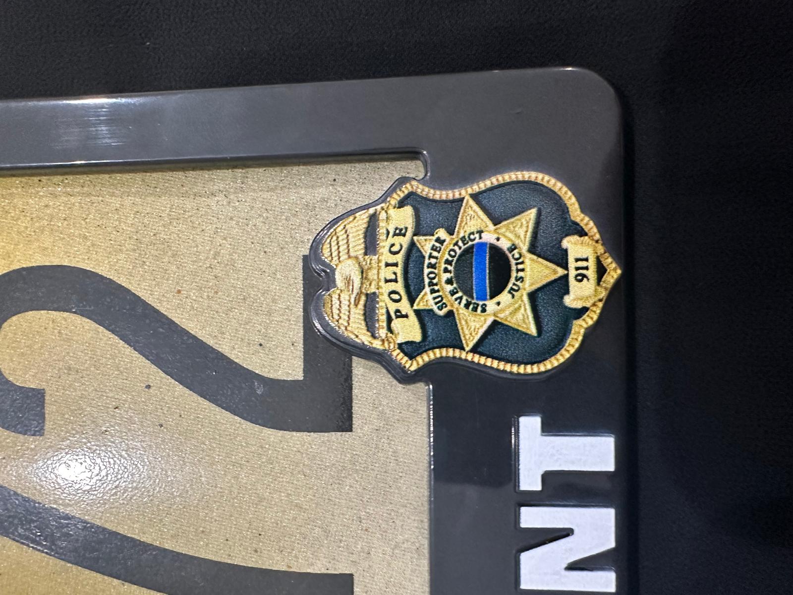 Police License Plate Frame | Blue License Plate Frame | iSupportLE