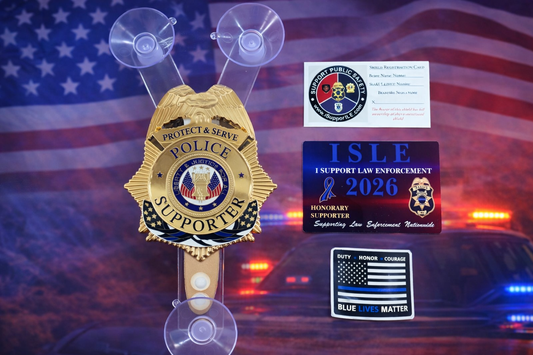 ISLE 2026 Law Enforcement Supporter Detective Style Windshield Shield w/ Metal Credentials