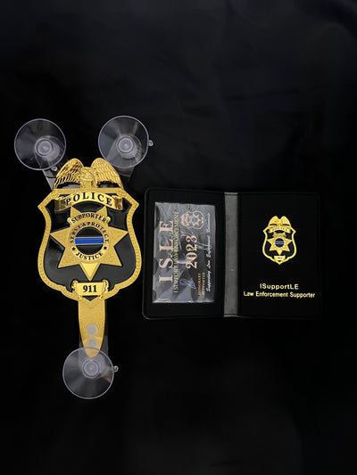 SET: iSupportLE "Supporter" Windshield Badge Display & Wallet