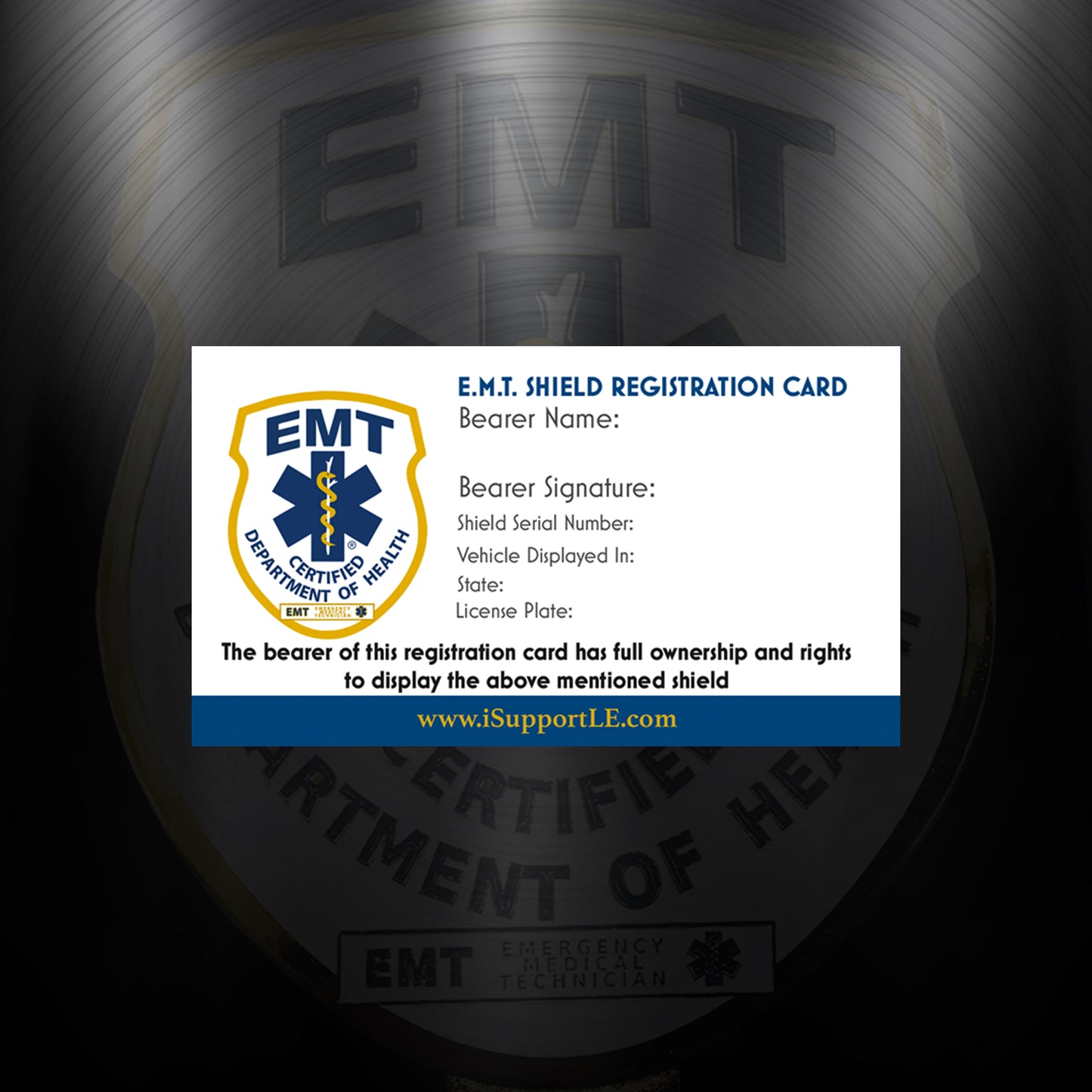 EMT Car Shields | EMT Badge for Car | iSupportLE